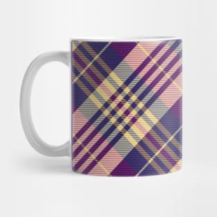 Purple, Gold and Blue Tartan Pattern Rotated Mug